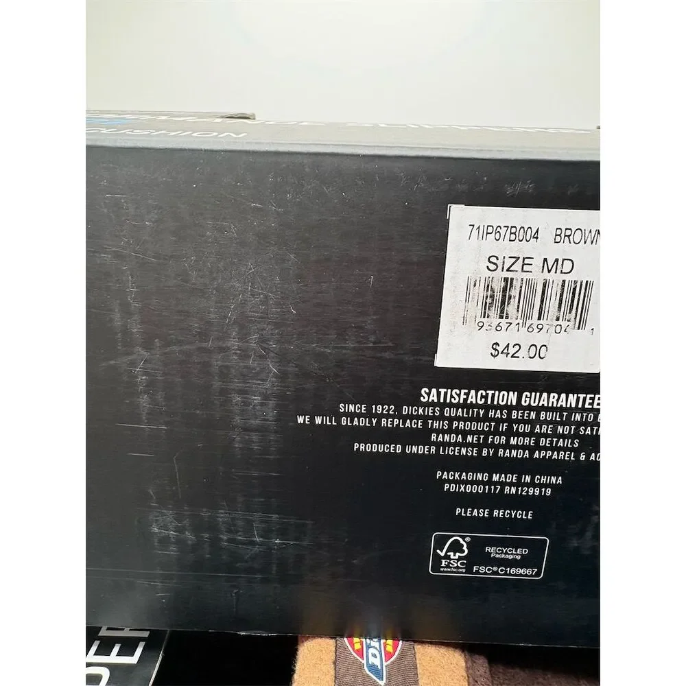 Dickies Men's Brown Plaid Slippers Size M (8-9) Memory Foam Cushion‎